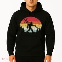 Bigfoot Lineman Power Electrician Funny Sasquatch Lineworker Hoodie thumb 2