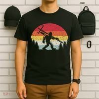 Bigfoot Lineman Power Electrician Funny Sasquatch Lineworker T-Shirt thumb 6