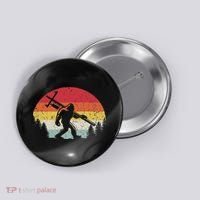 Bigfoot Lineman Power Electrician Funny Sasquatch Lineworker Button thumb 0