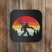Bigfoot Lineman Power Electrician Funny Sasquatch Lineworker Coaster thumb 0