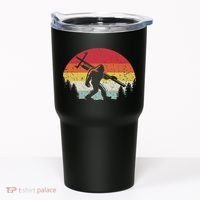 Bigfoot Lineman Power Electrician Funny Sasquatch Lineworker Tumbler thumb 0