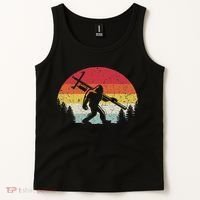 Bigfoot Lineman Power Electrician Funny Sasquatch Lineworker Tank Top thumb 2