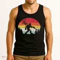 Bigfoot Lineman Power Electrician Funny Sasquatch Lineworker Tank Top thumb 3