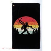 Bigfoot Lineman Power Electrician Funny Sasquatch Lineworker Golf Towel thumb 0