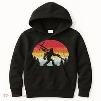 Bigfoot Lineman Power Electrician Funny Sasquatch Lineworker Kids Hoodie thumb 0