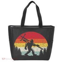 Bigfoot Lineman Power Electrician Funny Sasquatch Lineworker Tote Bag thumb 0