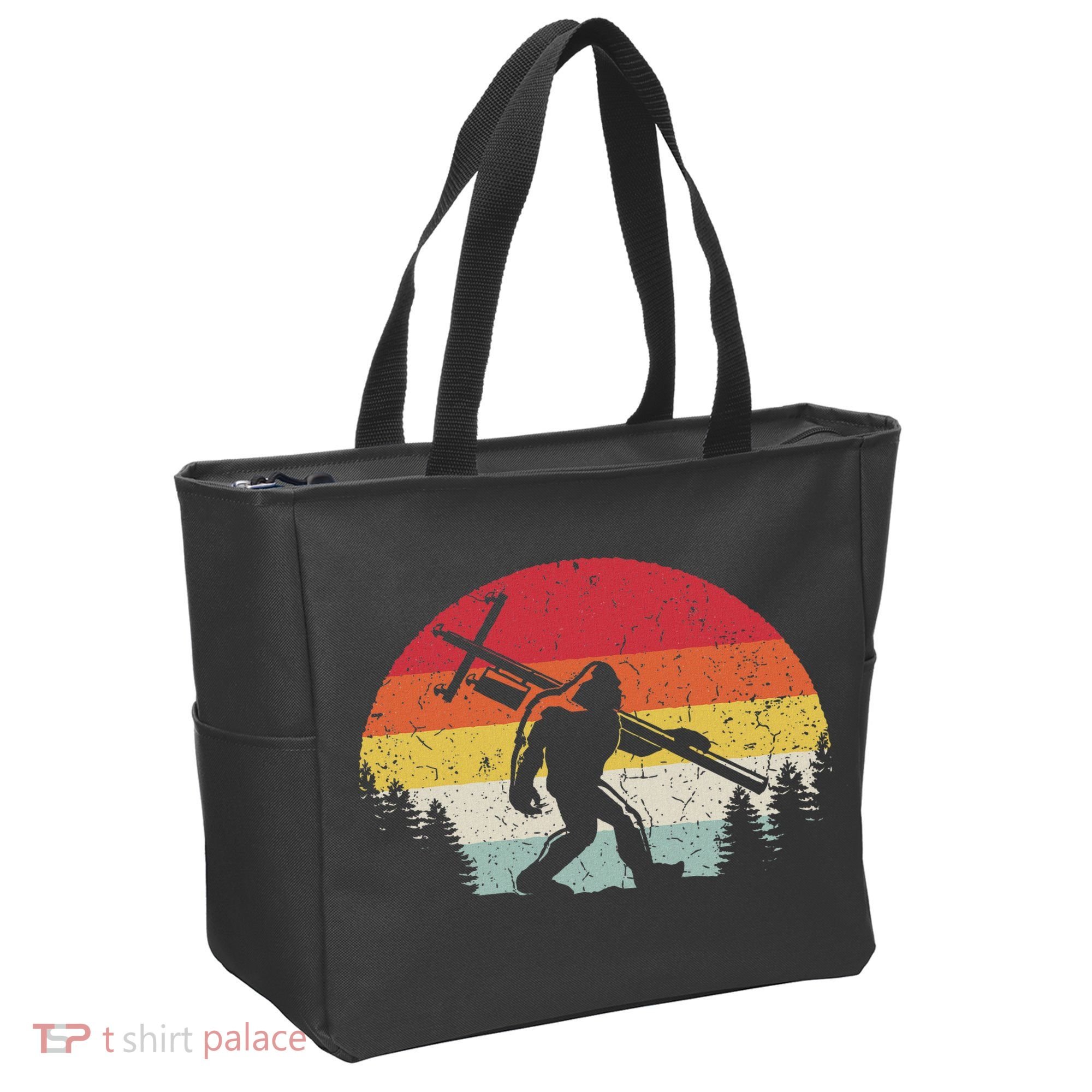 Bigfoot Lineman Power Electrician Funny Sasquatch Lineworker Tote Bag