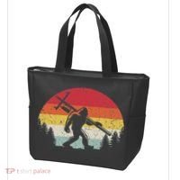 Bigfoot Lineman Power Electrician Funny Sasquatch Lineworker Tote Bag thumb 3