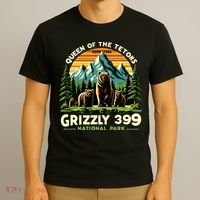 Bear Lovers Queen Of The Tetons Grizzly 399 National Park T-Shirt thumb 3