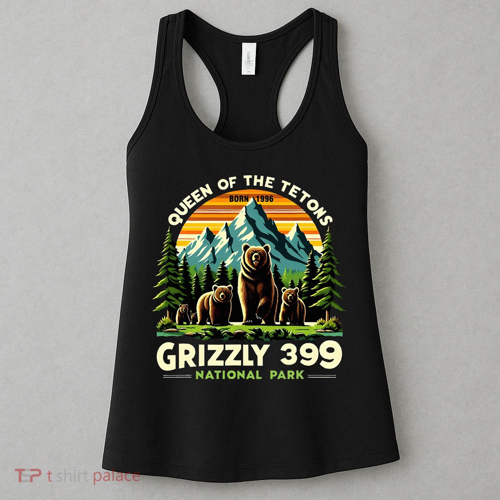Bear Lovers Queen Of The Tetons Grizzly 399 National Park Women's Tank Top