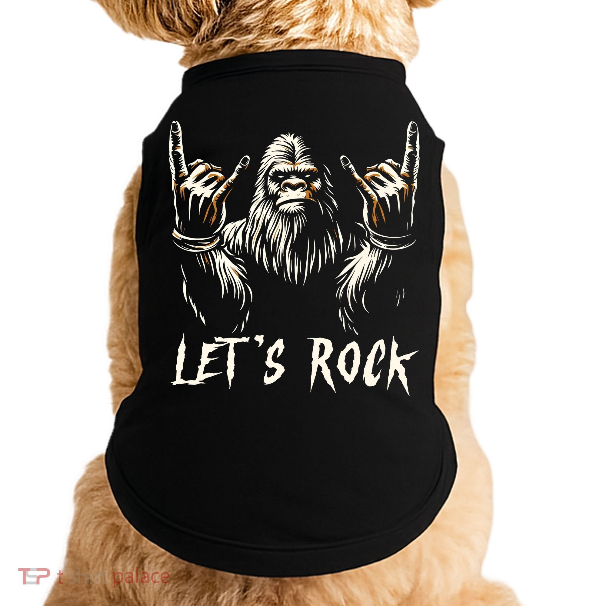 Bigfoot Lets Rock And Roll Funny Doggie Tank