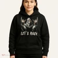 Bigfoot Lets Rock And Roll Funny Hoodie thumb 5