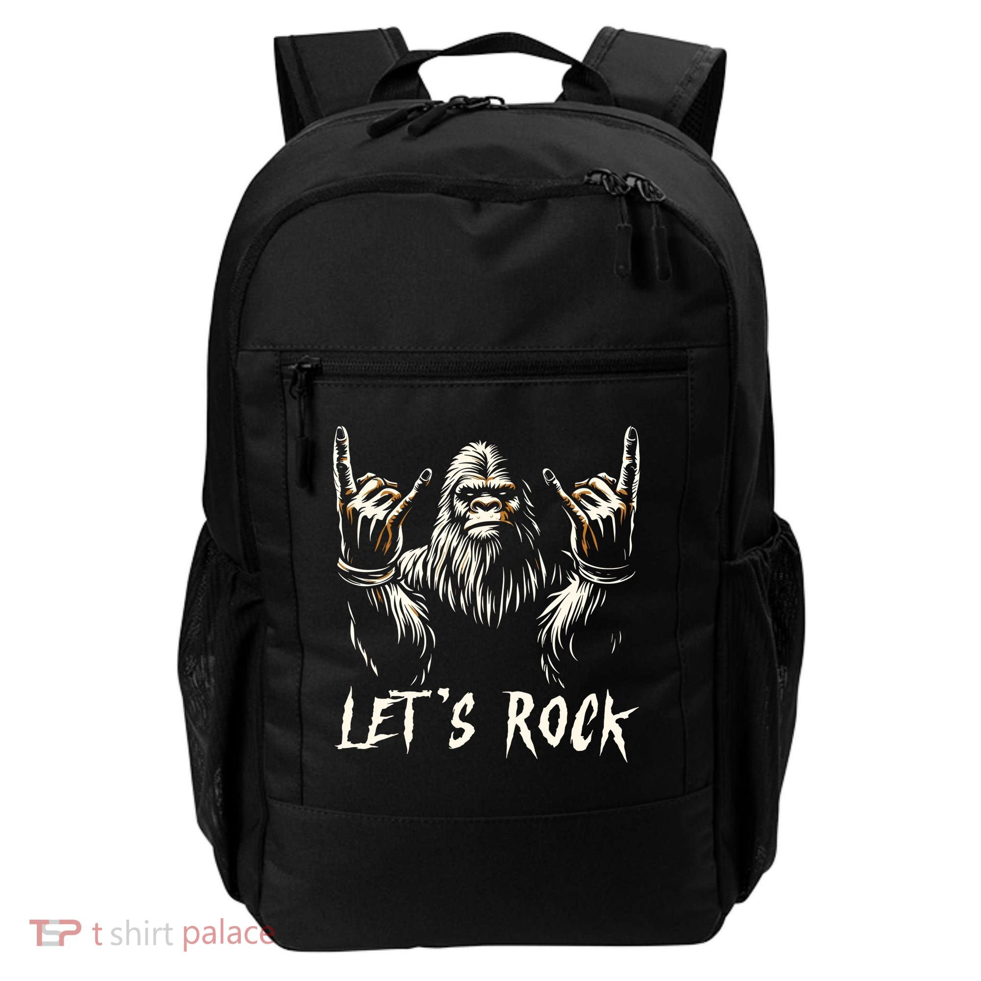 Bigfoot Lets Rock And Roll Funny Backpack