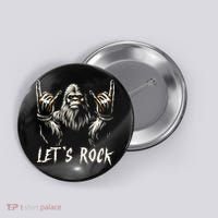 Bigfoot Lets Rock And Roll Funny Button thumb 0