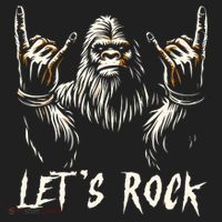 Bigfoot Lets Rock And Roll Funny Beanie thumb 2