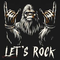 Bigfoot Lets Rock And Roll Funny Polo thumb 3