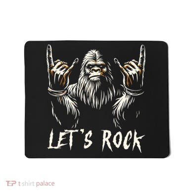 Bigfoot Lets Rock And Roll Funny Mousepad