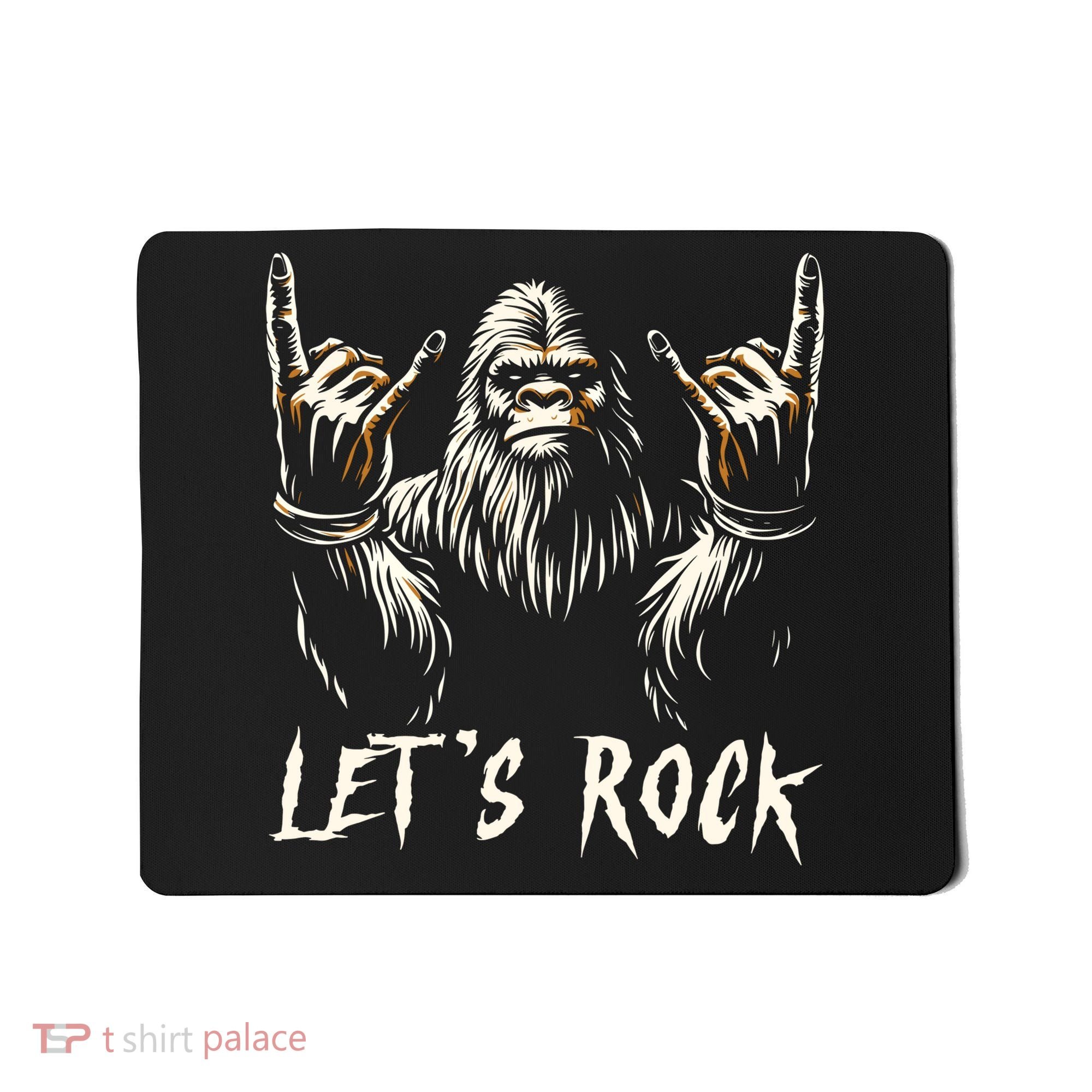 Bigfoot Lets Rock And Roll Funny Mousepad