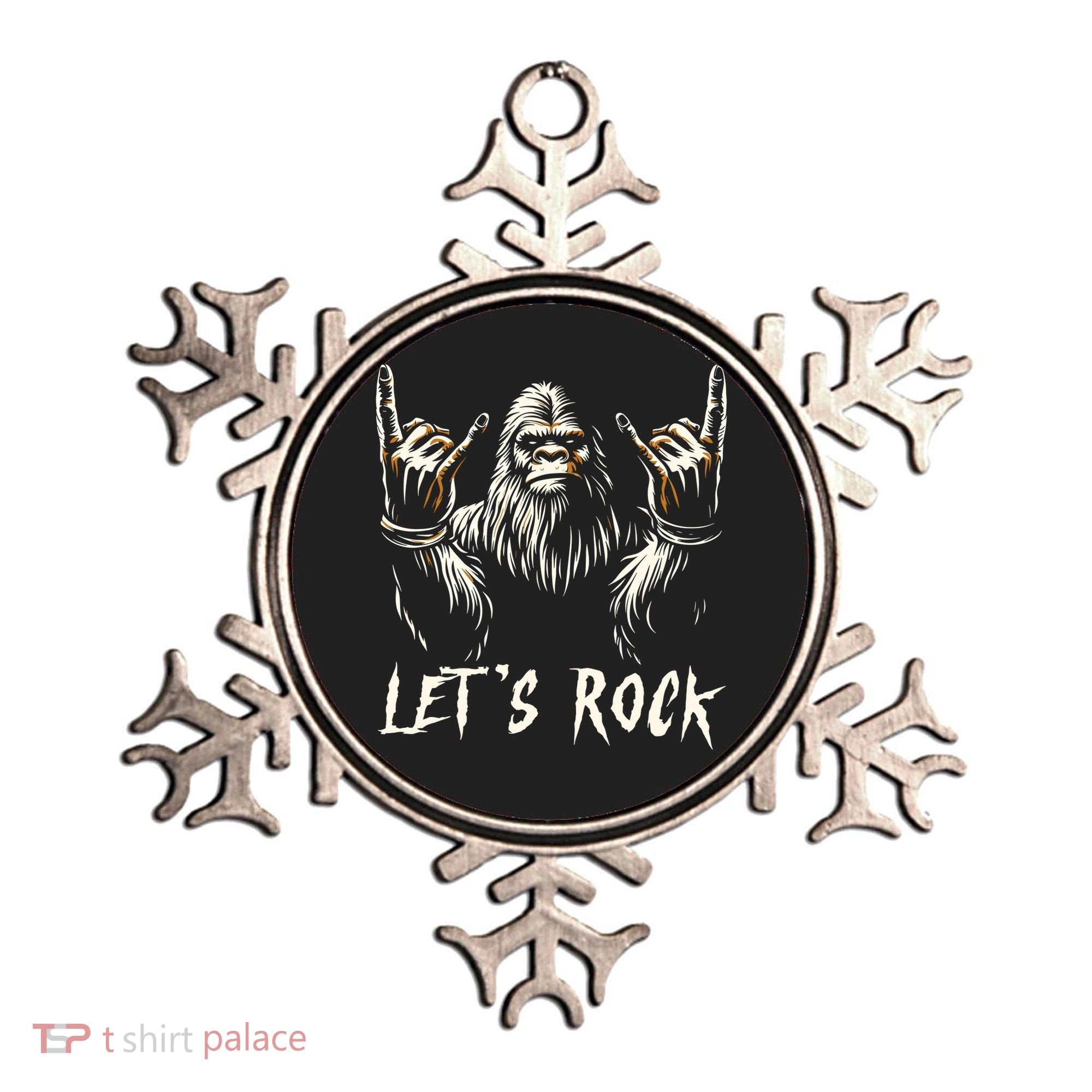 Bigfoot Lets Rock And Roll Funny Ornament