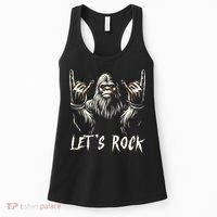 Bigfoot Lets Rock And Roll Funny Women's Tank Top thumb 0