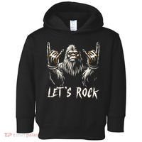 Bigfoot Lets Rock And Roll Funny Toddler Hoodie thumb 0