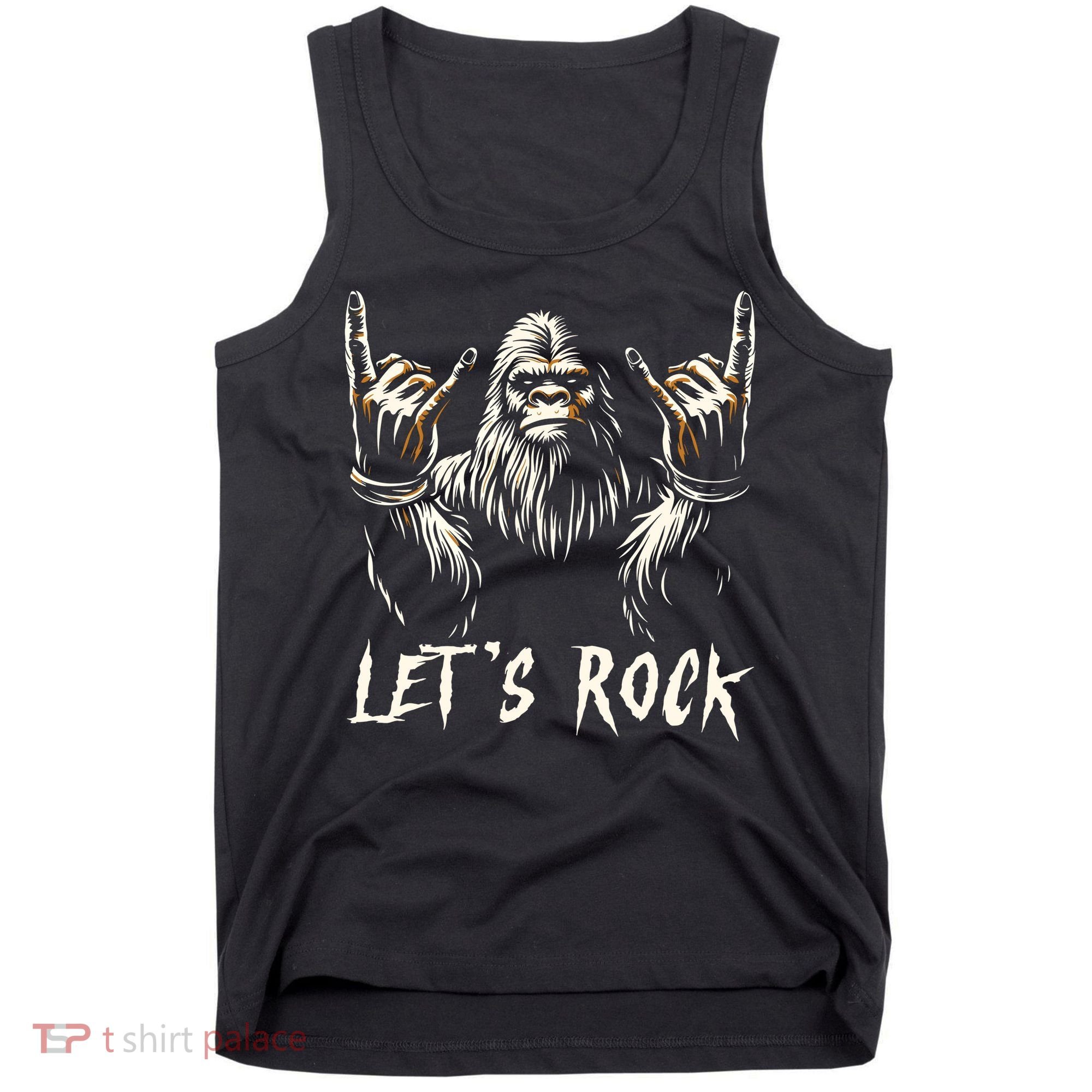 Bigfoot Lets Rock And Roll Funny Tank Top