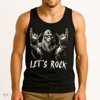 Bigfoot Lets Rock And Roll Funny Tank Top thumb 3