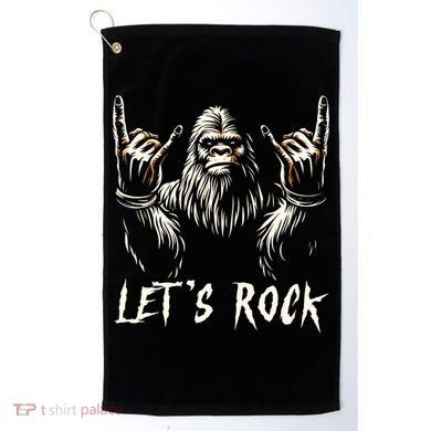 Bigfoot Lets Rock And Roll Funny Golf Towel