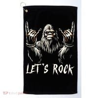 Bigfoot Lets Rock And Roll Funny Golf Towel thumb 0