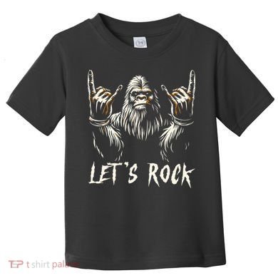 Bigfoot Lets Rock And Roll Funny Toddler T-Shirt