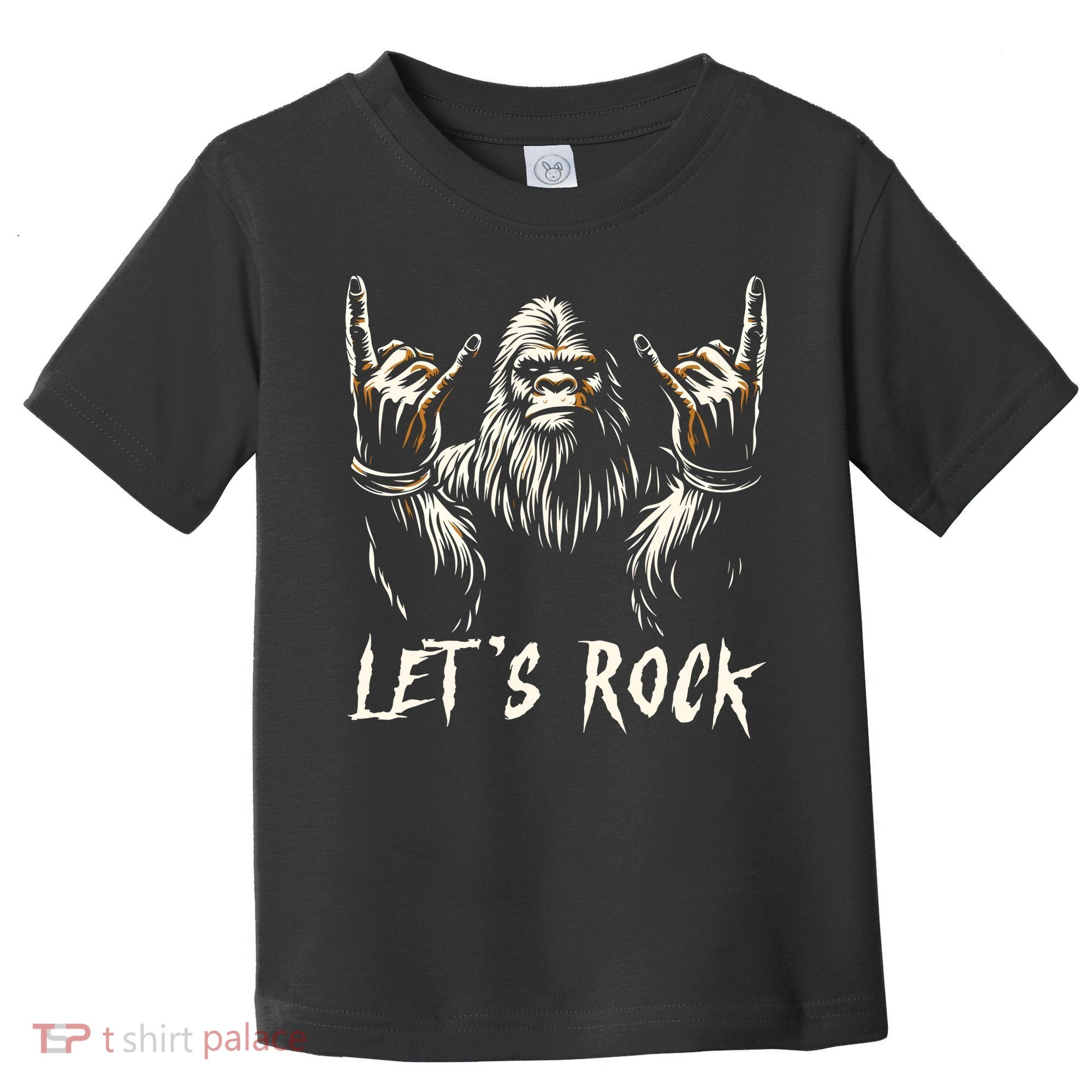 Bigfoot Lets Rock And Roll Funny Toddler T-Shirt