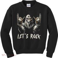 Bigfoot Lets Rock And Roll Funny Kids Sweatshirt thumb 0