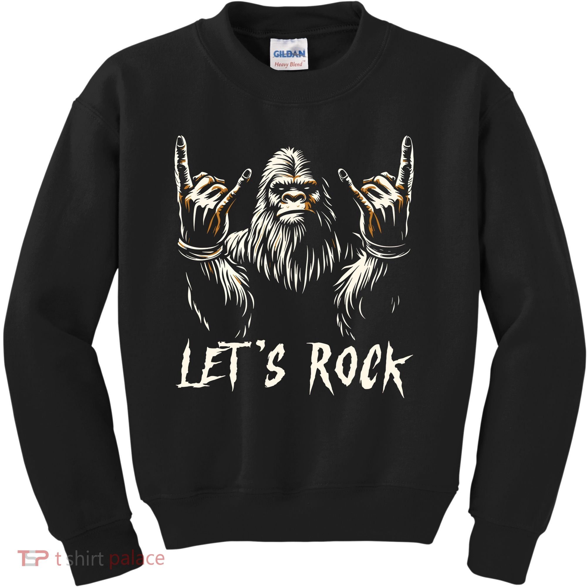 Bigfoot Lets Rock And Roll Funny Kids Sweatshirt
