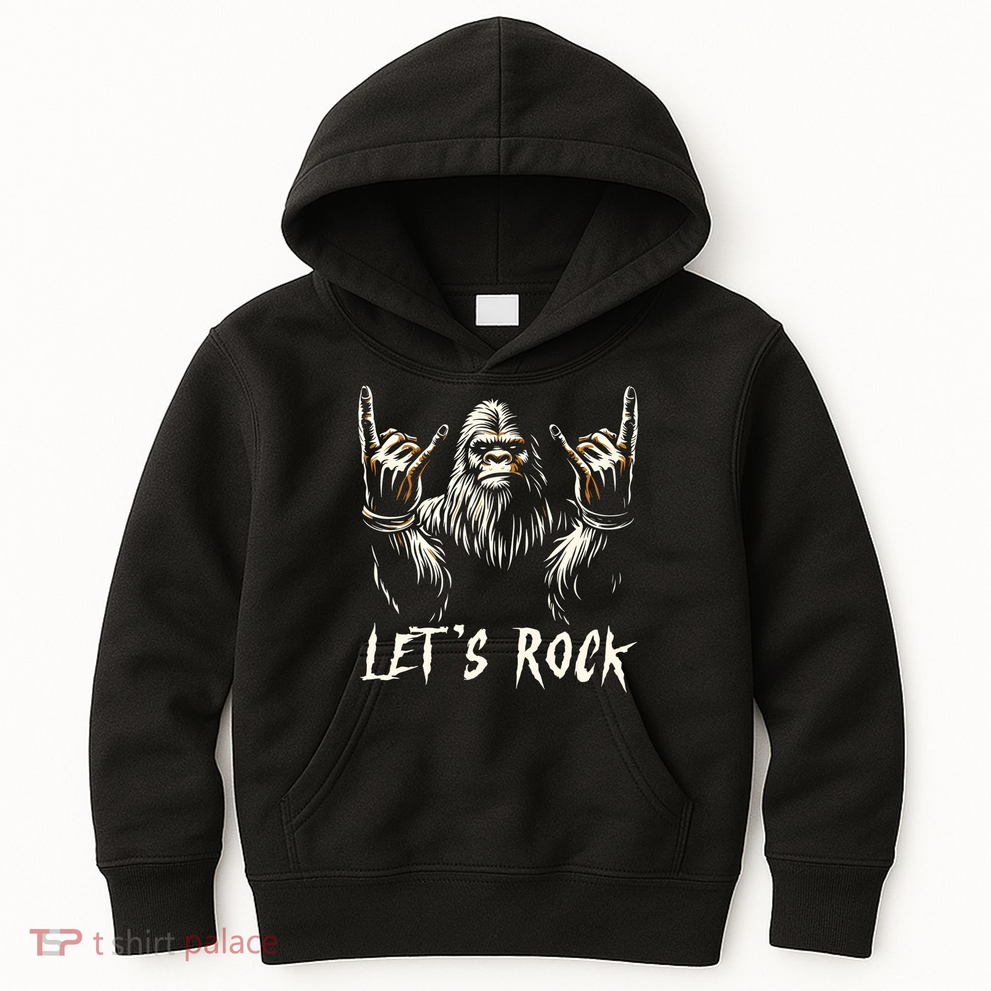 Bigfoot Lets Rock And Roll Funny Kids Hoodie