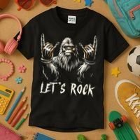 Bigfoot Lets Rock And Roll Funny Kids T-Shirt thumb 3