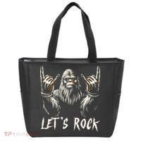 Bigfoot Lets Rock And Roll Funny Tote Bag thumb 0