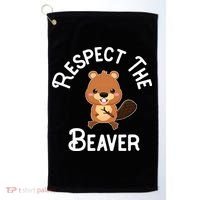 Beaver Lover Respect The Beaver Golf Towel thumb 0