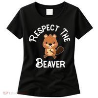 Beaver Lover Respect The Beaver Women's T-Shirt thumb 0