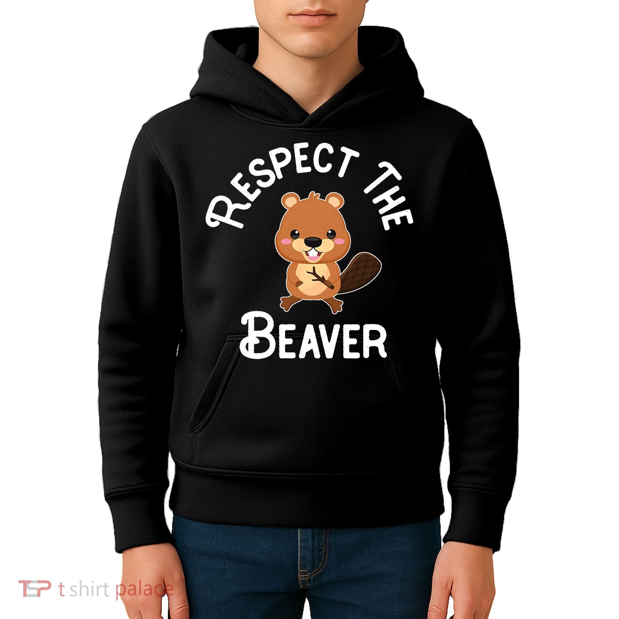 Beaver Lover Respect The Beaver Kids Hoodie