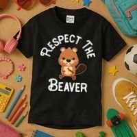 Beaver Lover Respect The Beaver Kids T-Shirt thumb 3