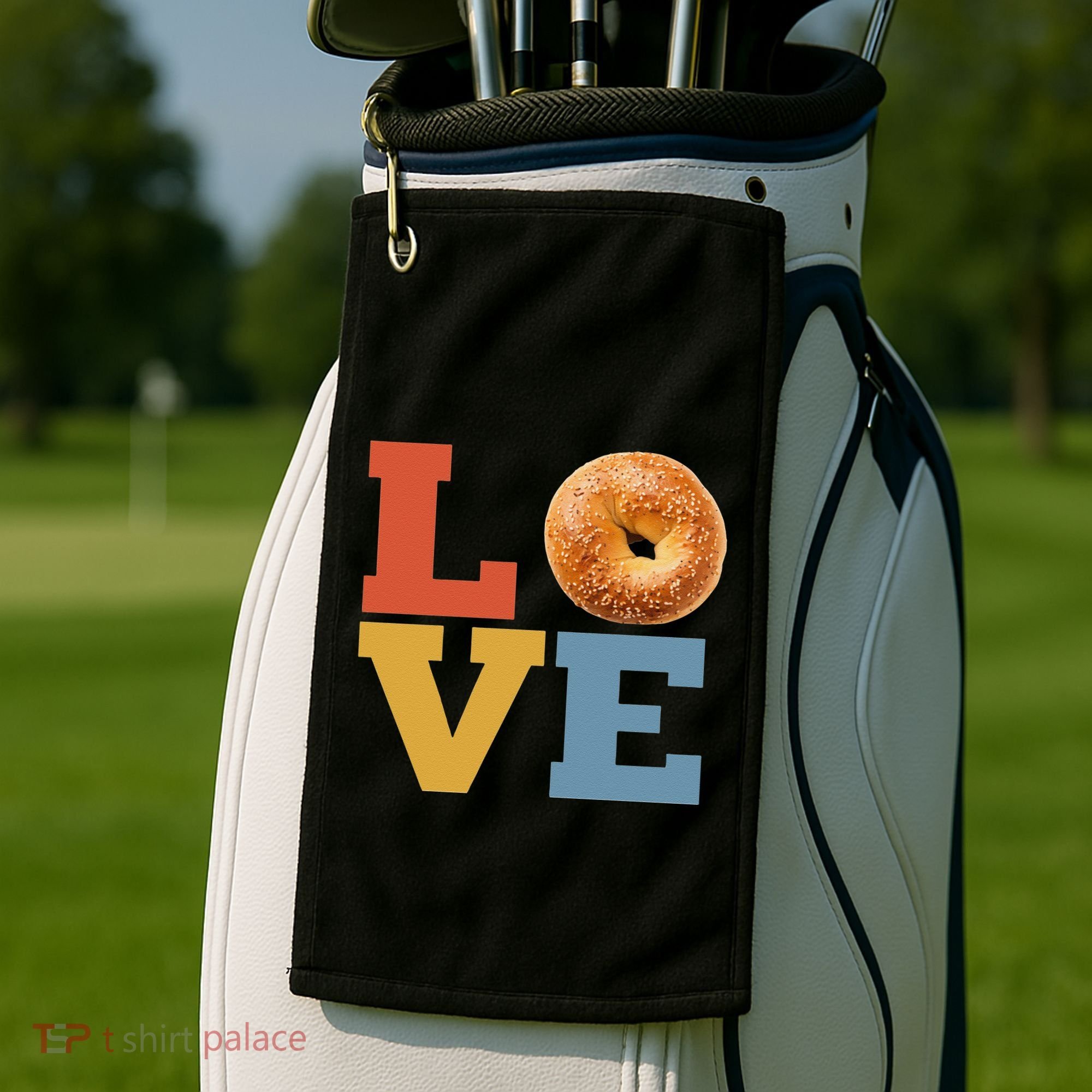Bagel Love Retro Vibes Bagel Lovers Favorite Weekend Brunch Golf Towel