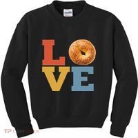 Bagel Love Retro Vibes Bagel Lovers Favorite Weekend Brunch Kids Sweatshirt thumb 0