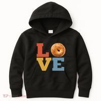 Bagel Love Retro Vibes Bagel Lovers Favorite Weekend Brunch Kids Hoodie thumb 0