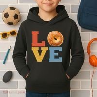 Bagel Love Retro Vibes Bagel Lovers Favorite Weekend Brunch Kids Hoodie thumb 2
