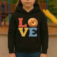 Bagel Love Retro Vibes Bagel Lovers Favorite Weekend Brunch Kids Hoodie thumb 3
