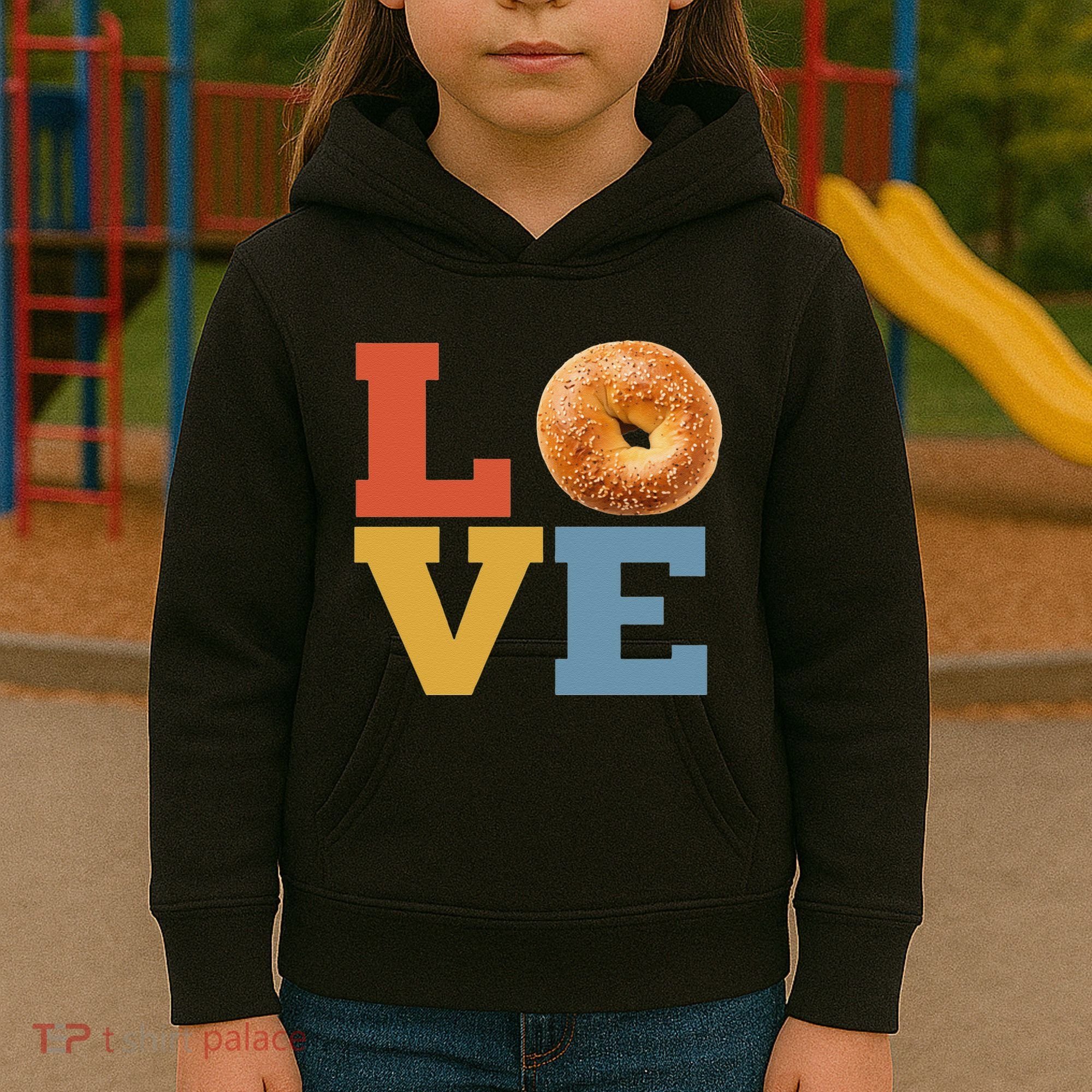 Bagel Love Retro Vibes Bagel Lovers Favorite Weekend Brunch Kids Hoodie