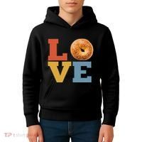 Bagel Love Retro Vibes Bagel Lovers Favorite Weekend Brunch Kids Hoodie thumb 4