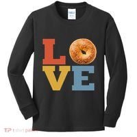 Bagel Love Retro Vibes Bagel Lovers Favorite Weekend Brunch Kids Long Sleeve Shirt thumb 0