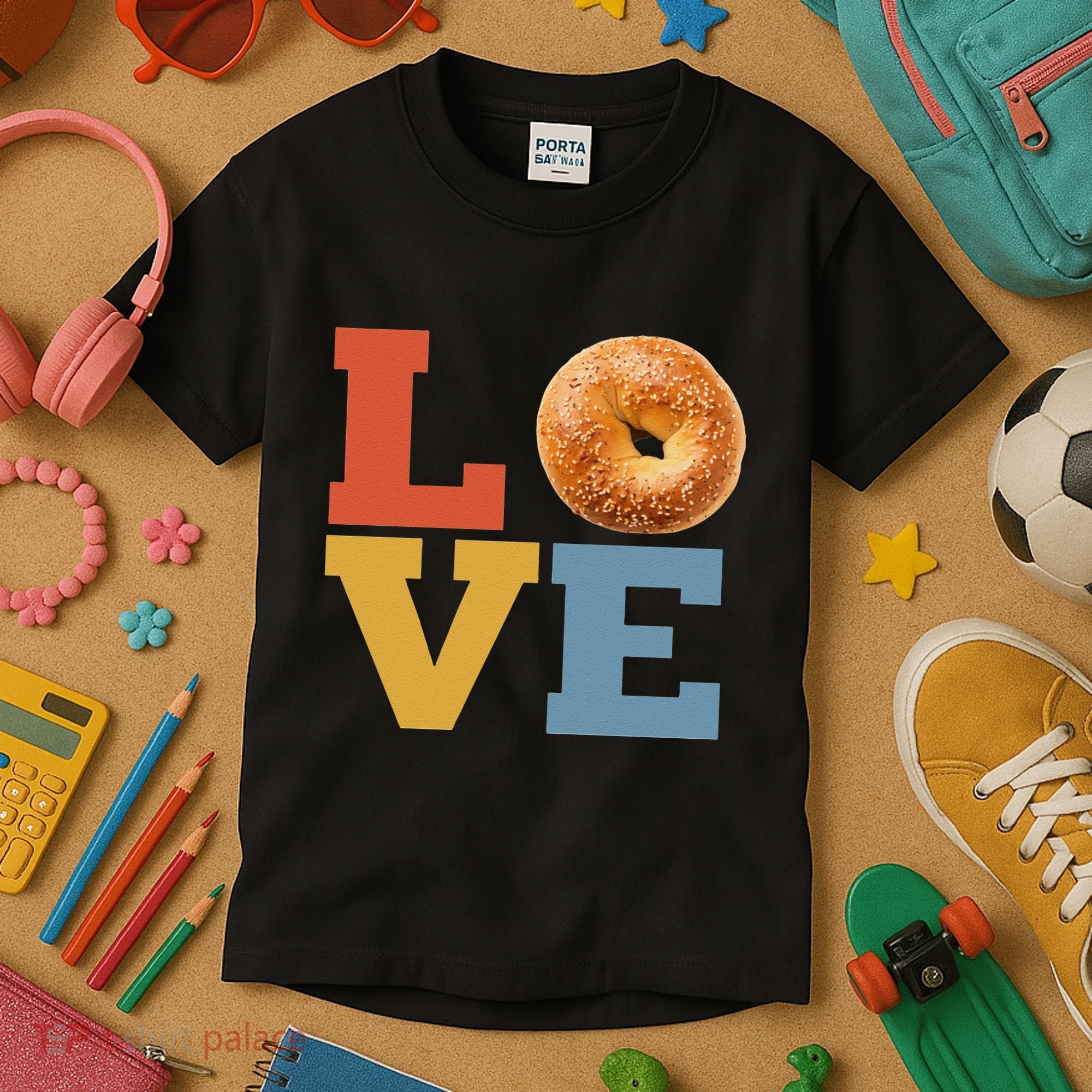 Bagel Love Retro Vibes Bagel Lovers Favorite Weekend Brunch Kids T-Shirt