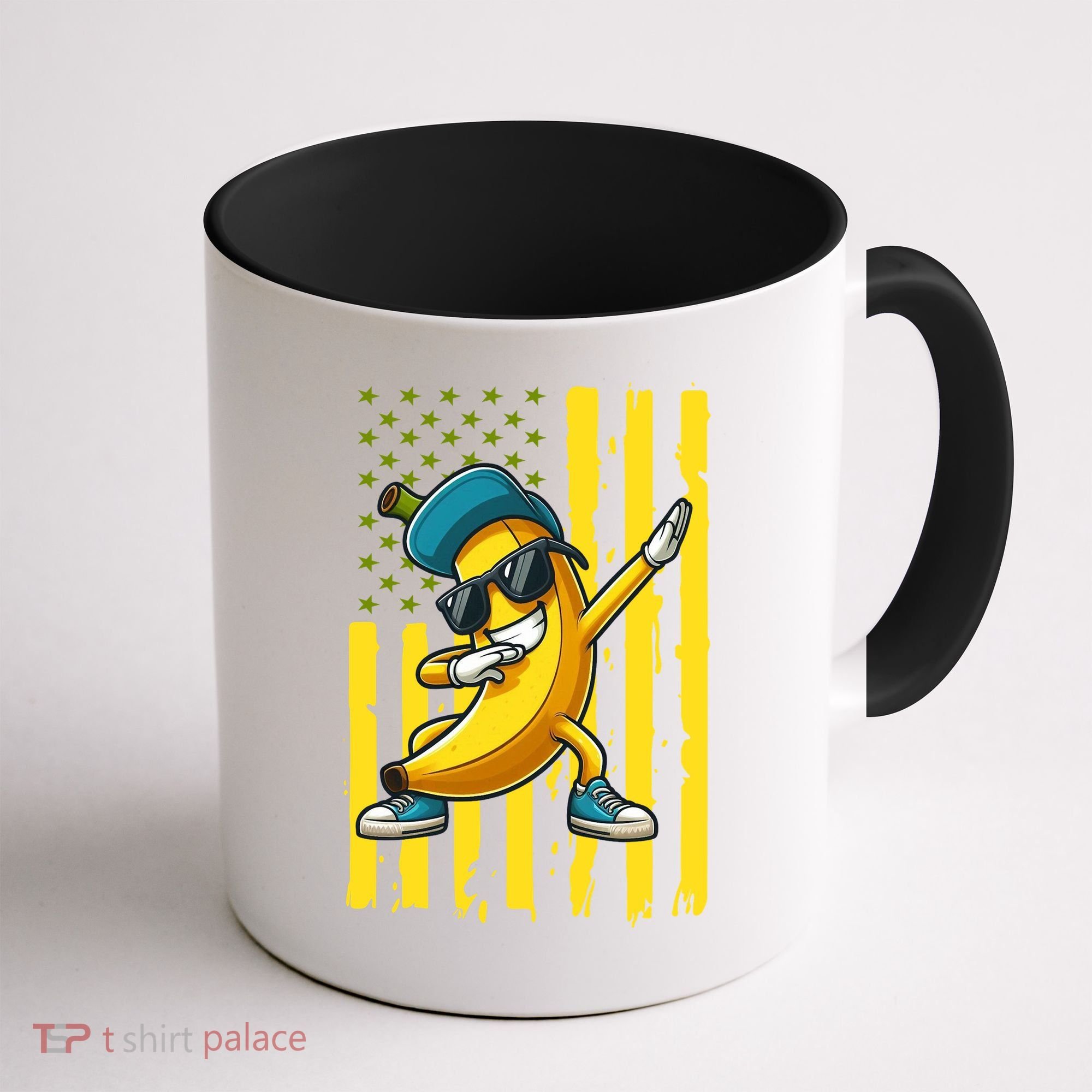 Banana Lover Retro American Flag Dabbing Coffee Mug